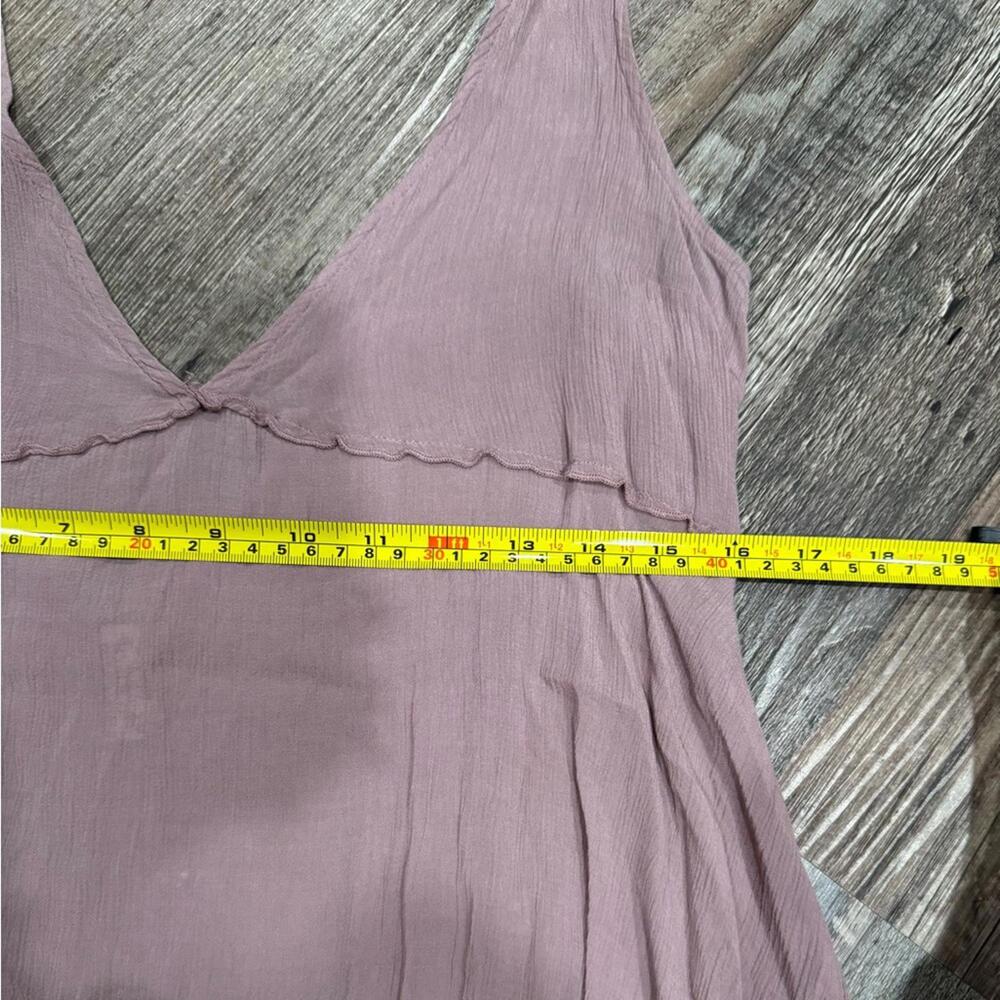 {SOLD} Free People Intimately Mauve Sheer Flowy V-Neck Low Tank Top- Size Medium - Picture 6 of 8